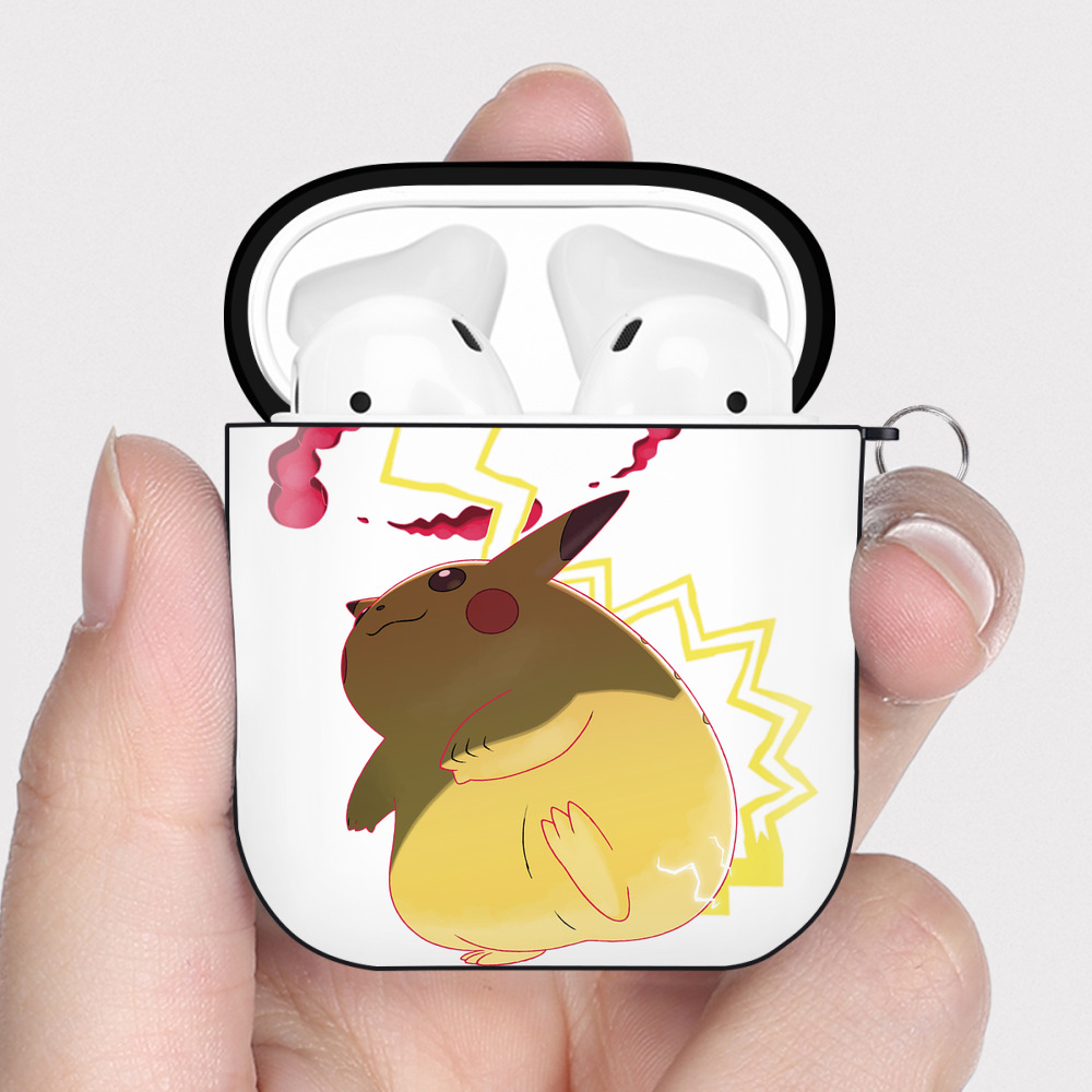（画像用） ポケットモンスター Pokémon AirPods 第2世代保護ケース ハードシェル ブラック 耐衝撃・防指紋・カラビナ付き
