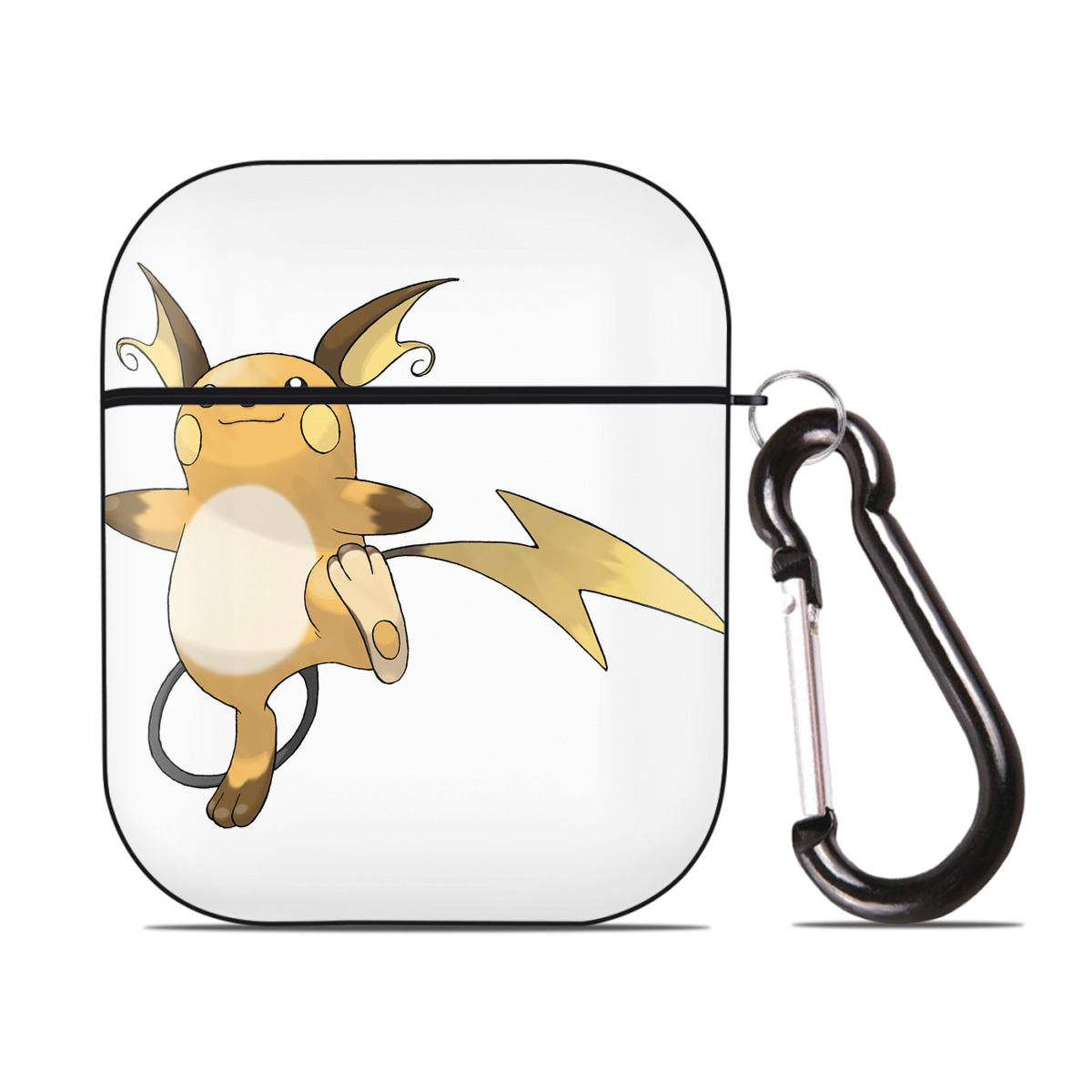 （画像用） ポケットモンスター Pokémon AirPods 第2世代保護ケース ハードシェル ブラック 耐衝撃・防指紋・カラビナ付き