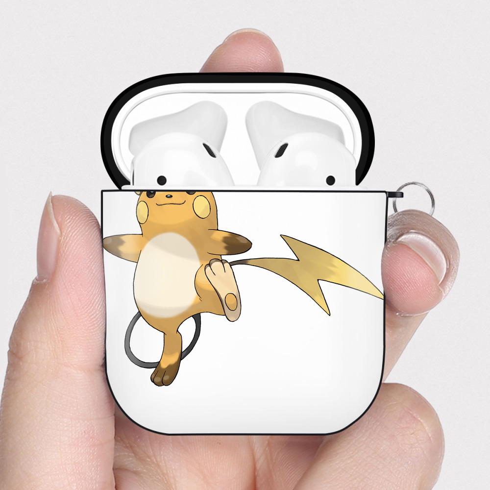 （画像用） ポケットモンスター Pokémon AirPods 第2世代保護ケース ハードシェル ブラック 耐衝撃・防指紋・カラビナ付き