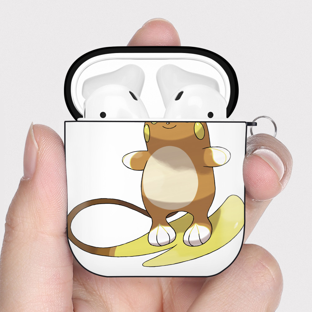 （画像用） ポケットモンスター Pokémon AirPods 第2世代保護ケース ハードシェル ブラック 耐衝撃・防指紋・カラビナ付き