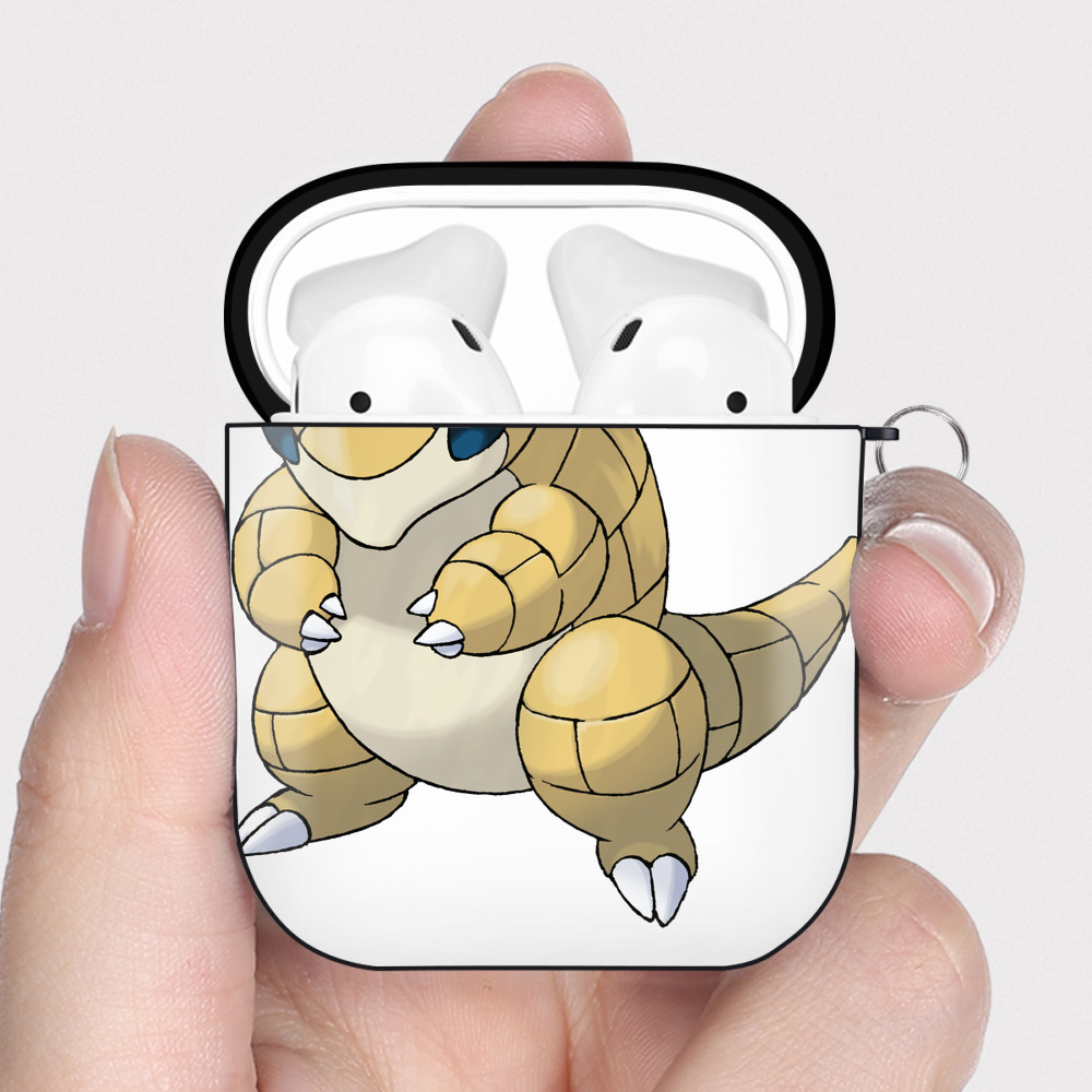 （画像用） ポケットモンスター Pokémon AirPods 第2世代保護ケース ハードシェル ブラック 耐衝撃・防指紋・カラビナ付き