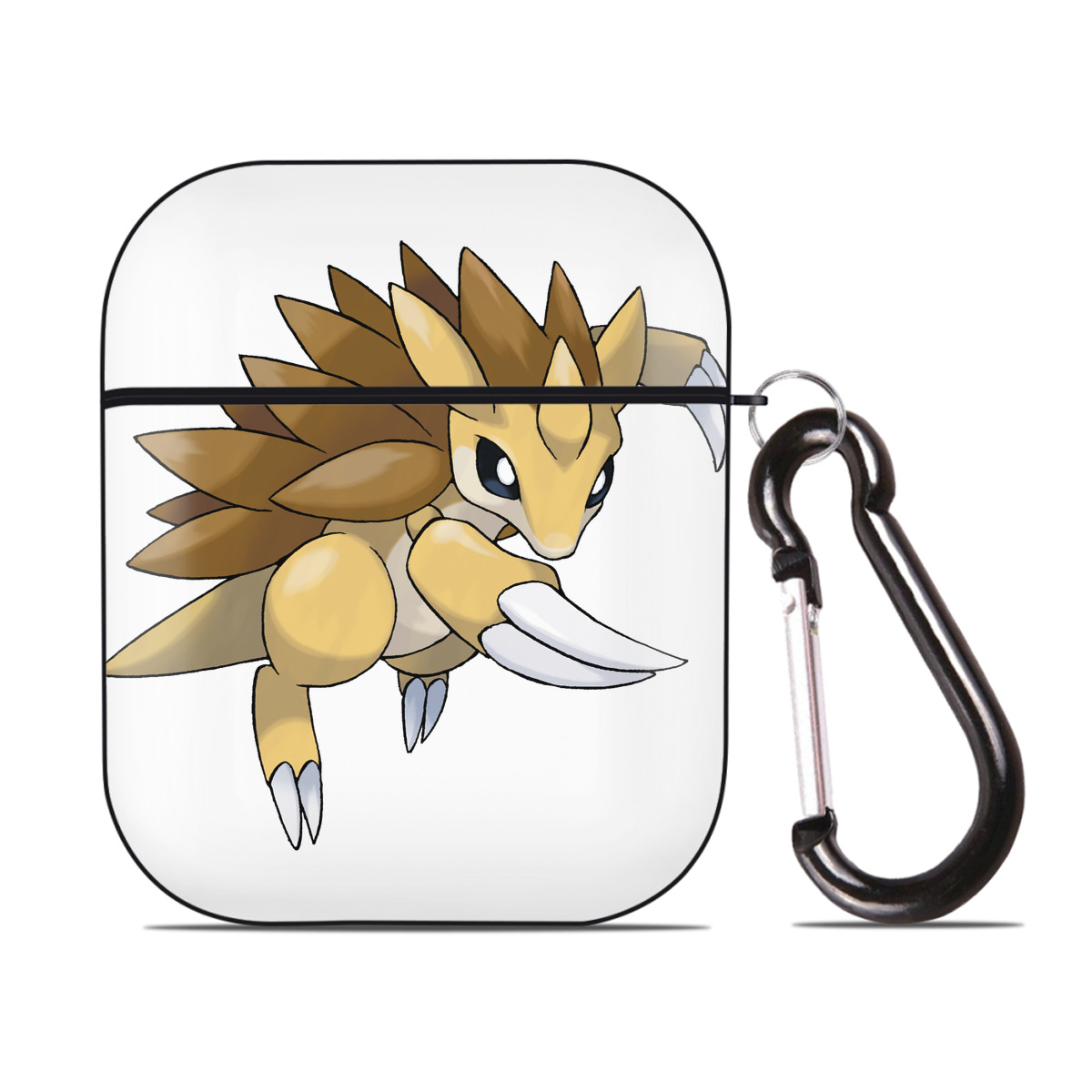 （画像用） ポケットモンスター Pokémon AirPods 第2世代保護ケース ハードシェル ブラック 耐衝撃・防指紋・カラビナ付き