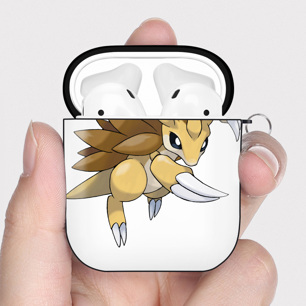 （画像用） ポケットモンスター Pokémon AirPods 第2世代保護ケース ハードシェル ブラック 耐衝撃・防指紋・カラビナ付き
