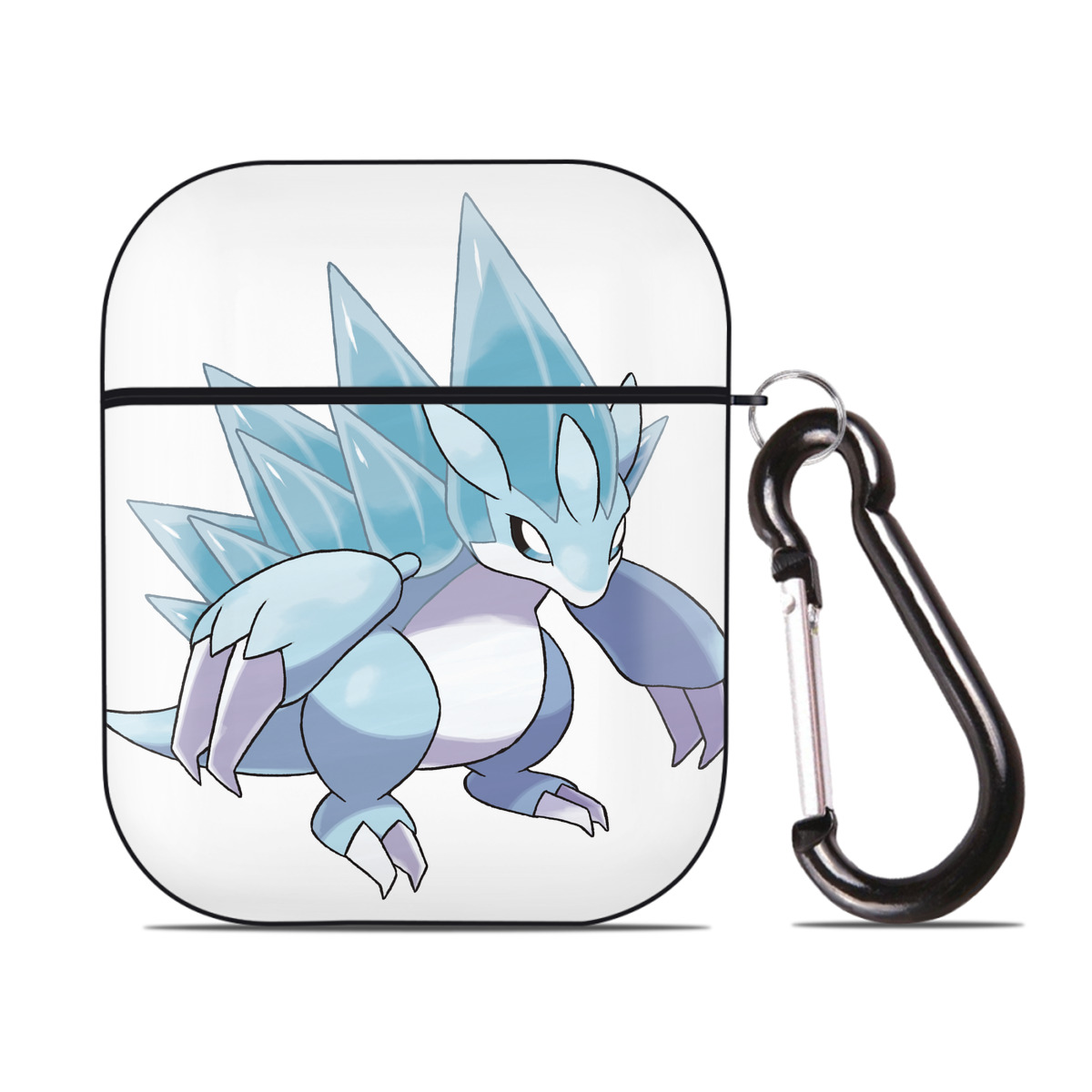 （画像用） ポケットモンスター Pokémon AirPods 第2世代保護ケース ハードシェル ブラック 耐衝撃・防指紋・カラビナ付き
