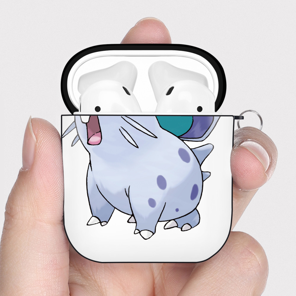 （画像用） ポケットモンスター Pokémon AirPods 第2世代保護ケース ハードシェル ブラック 耐衝撃・防指紋・カラビナ付き