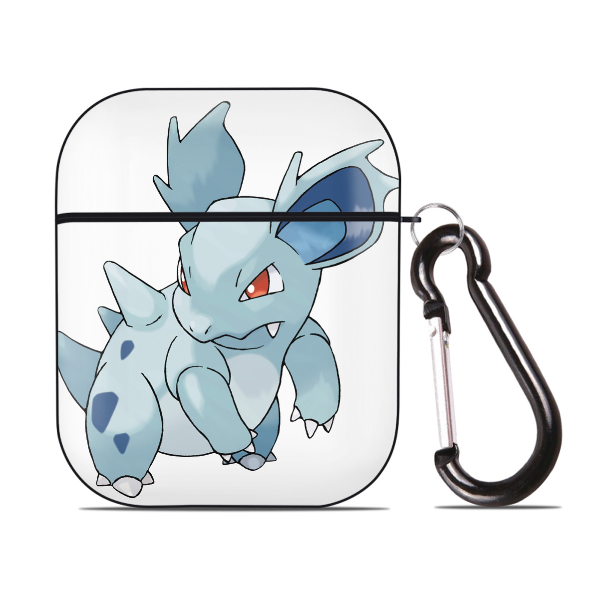 （画像用） ポケットモンスター Pokémon AirPods 第2世代保護ケース ハードシェル ブラック 耐衝撃・防指紋・カラビナ付き