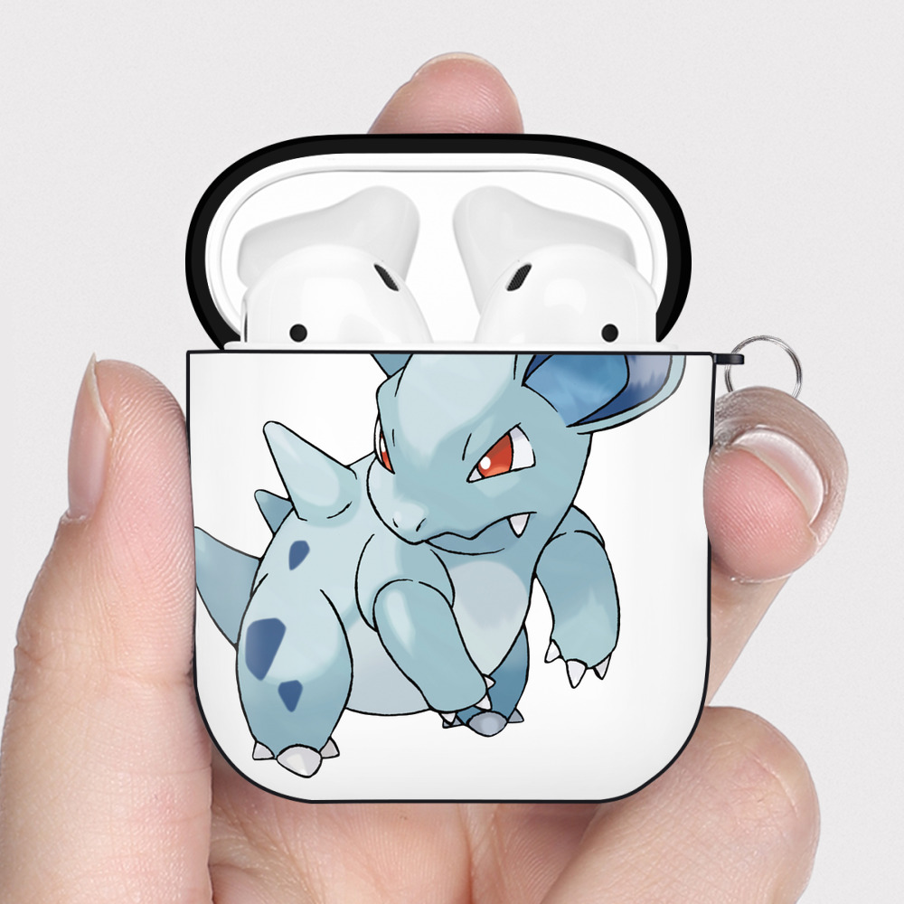 （画像用） ポケットモンスター Pokémon AirPods 第2世代保護ケース ハードシェル ブラック 耐衝撃・防指紋・カラビナ付き