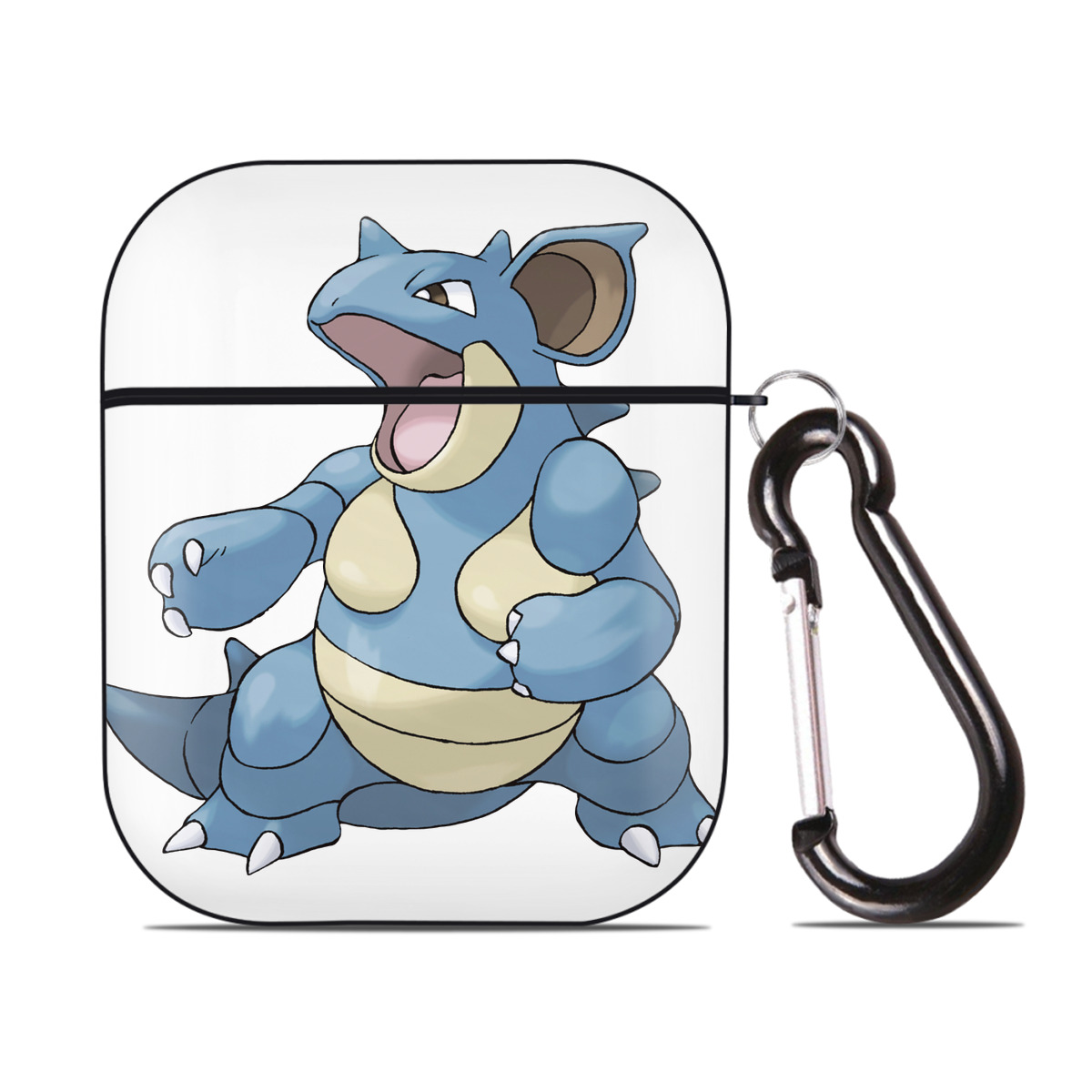 （画像用） ポケットモンスター Pokémon AirPods 第2世代保護ケース ハードシェル ブラック 耐衝撃・防指紋・カラビナ付き