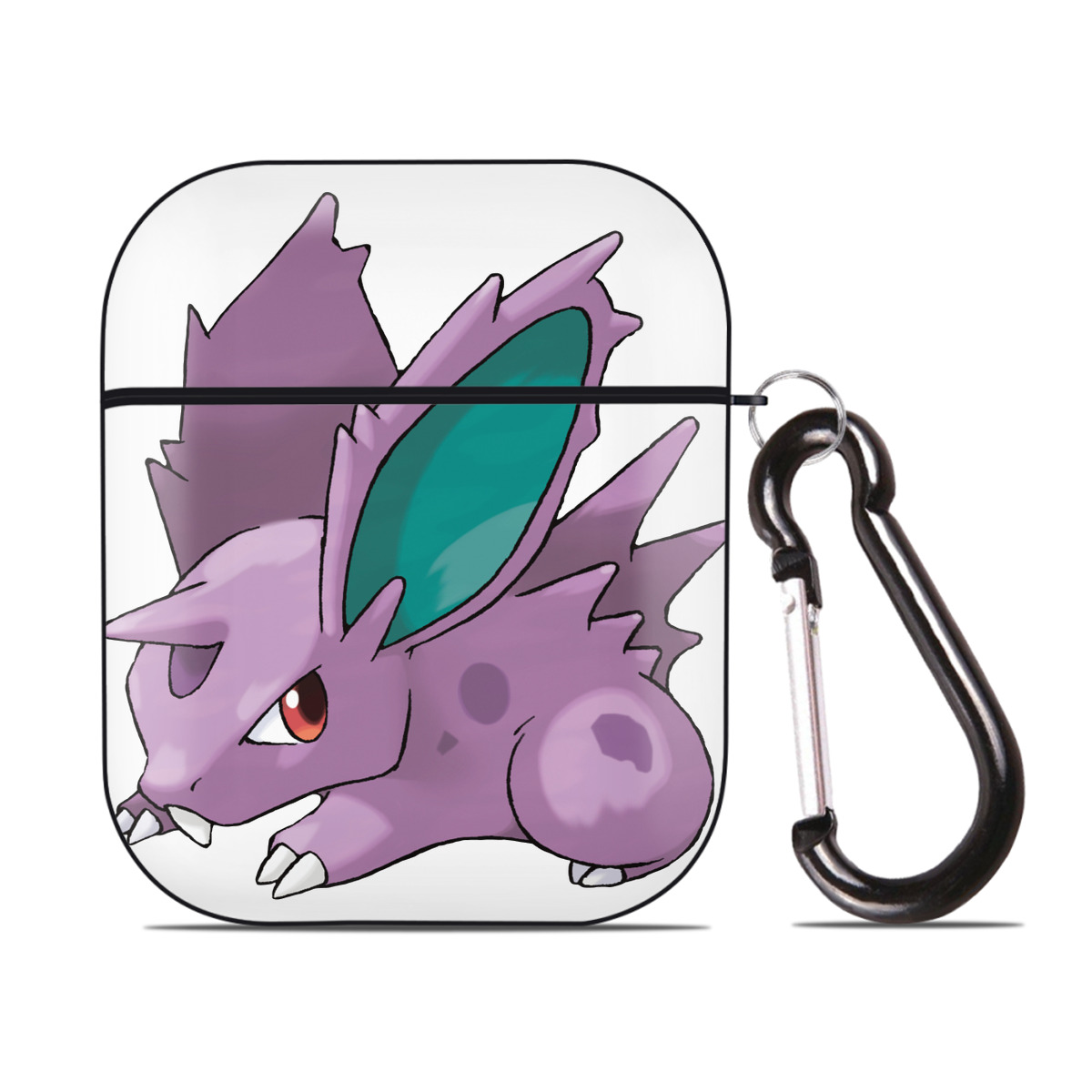 （画像用） ポケットモンスター Pokémon AirPods 第2世代保護ケース ハードシェル ブラック 耐衝撃・防指紋・カラビナ付き