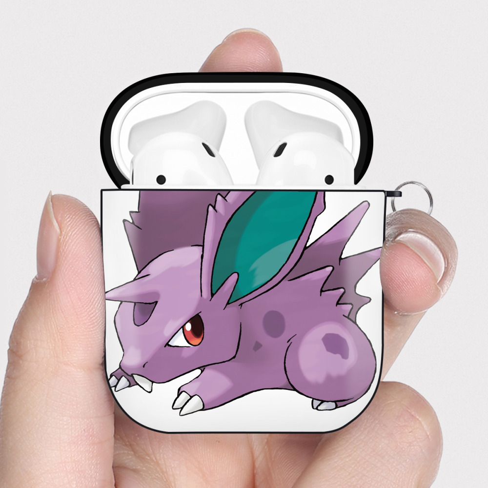 （画像用） ポケットモンスター Pokémon AirPods 第2世代保護ケース ハードシェル ブラック 耐衝撃・防指紋・カラビナ付き