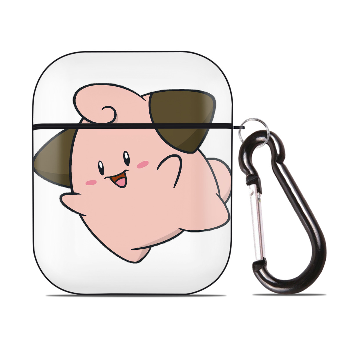 （画像用） ポケットモンスター Pokémon AirPods 第2世代保護ケース ハードシェル ブラック 耐衝撃・防指紋・カラビナ付き