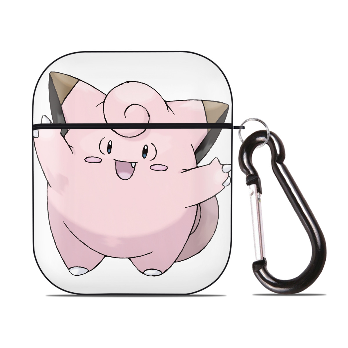 （画像用） ポケットモンスター Pokémon AirPods 第2世代保護ケース ハードシェル ブラック 耐衝撃・防指紋・カラビナ付き