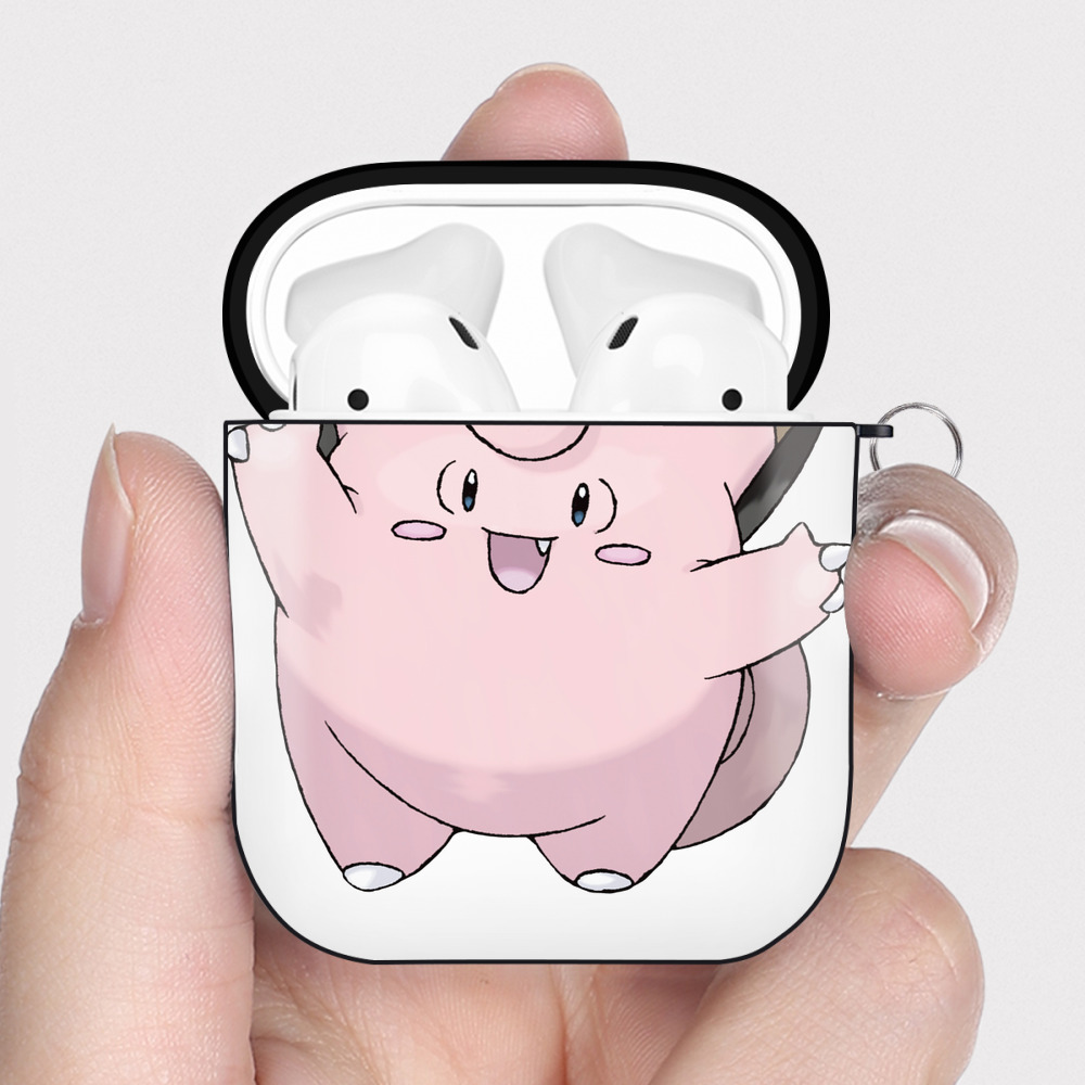 （画像用） ポケットモンスター Pokémon AirPods 第2世代保護ケース ハードシェル ブラック 耐衝撃・防指紋・カラビナ付き