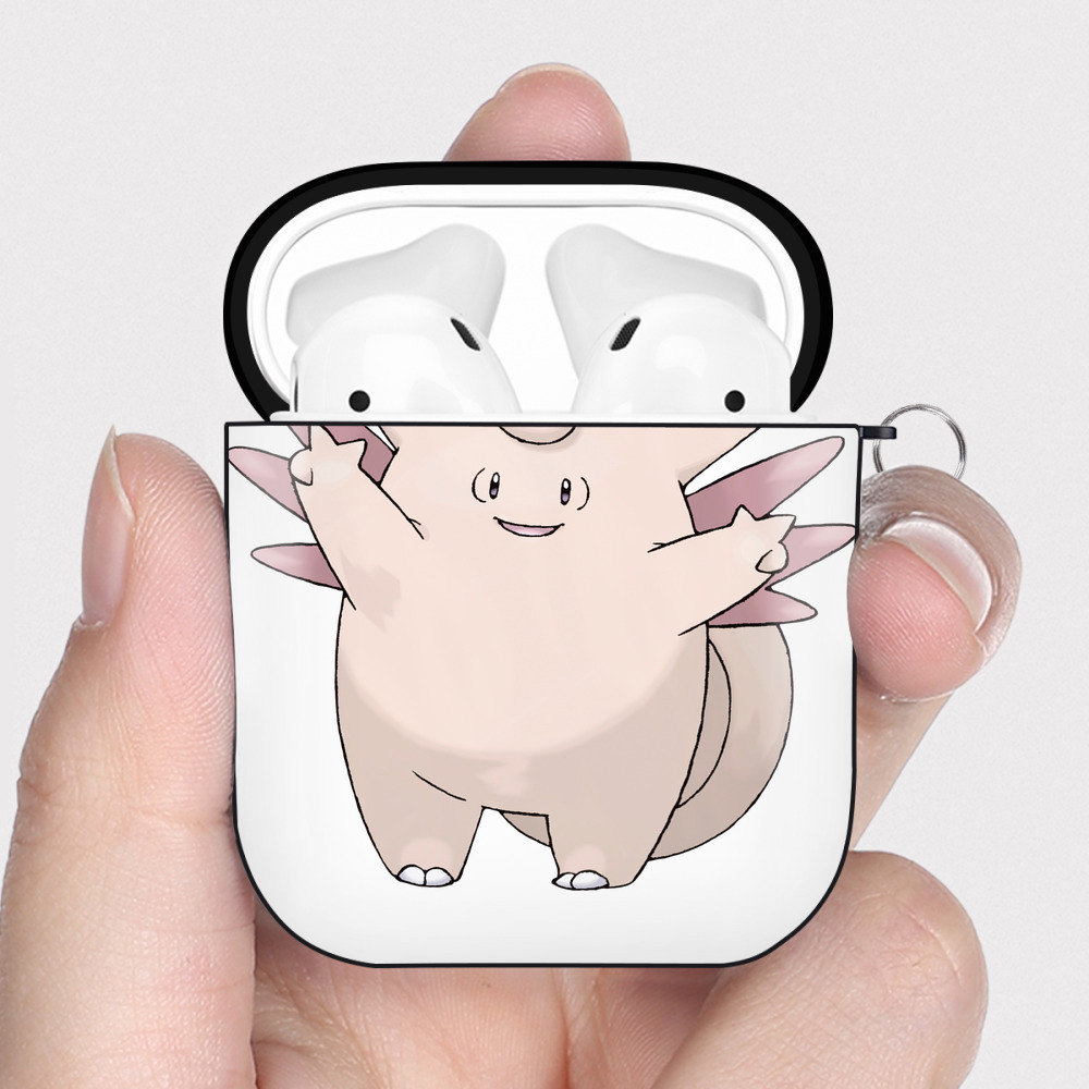 （画像用） ポケットモンスター Pokémon AirPods 第2世代保護ケース ハードシェル ブラック 耐衝撃・防指紋・カラビナ付き