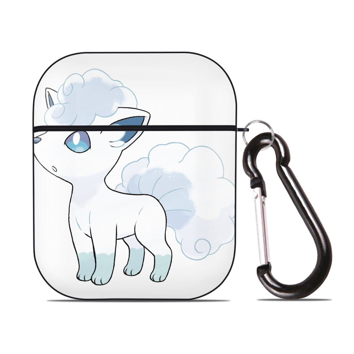 （画像用） ポケットモンスター Pokémon AirPods 第2世代保護ケース ハードシェル ブラック 耐衝撃・防指紋・カラビナ付き