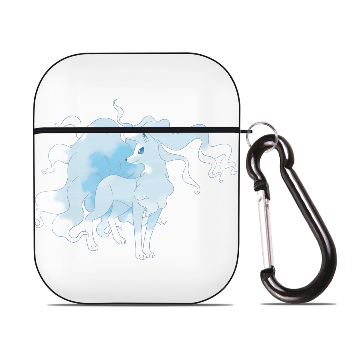 （画像用） ポケットモンスター Pokémon AirPods 第2世代保護ケース ハードシェル ブラック 耐衝撃・防指紋・カラビナ付き