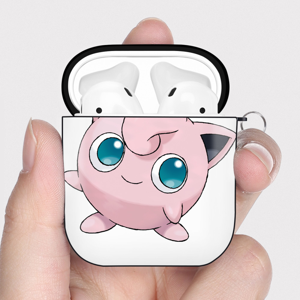 （画像用） ポケットモンスター Pokémon AirPods 第2世代保護ケース ハードシェル ブラック 耐衝撃・防指紋・カラビナ付き