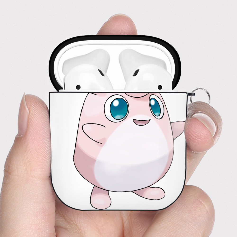 （画像用） ポケットモンスター Pokémon AirPods 第2世代保護ケース ハードシェル ブラック 耐衝撃・防指紋・カラビナ付き
