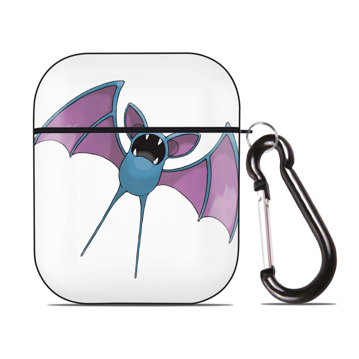 （画像用） ポケットモンスター Pokémon AirPods 第2世代保護ケース ハードシェル ブラック 耐衝撃・防指紋・カラビナ付き