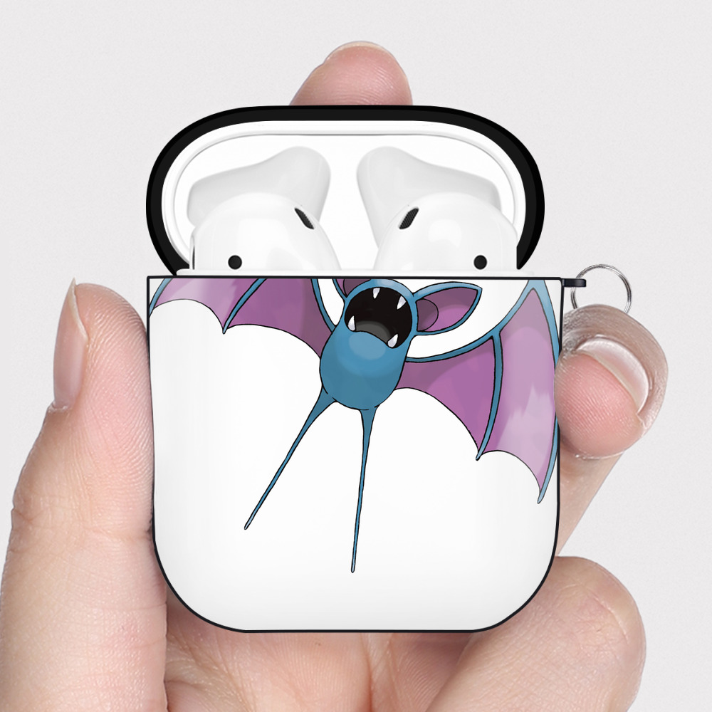 （画像用） ポケットモンスター Pokémon AirPods 第2世代保護ケース ハードシェル ブラック 耐衝撃・防指紋・カラビナ付き