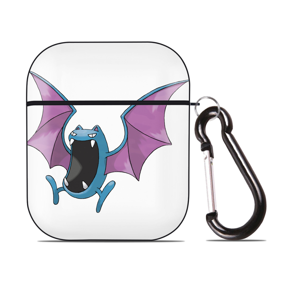 （画像用） ポケットモンスター Pokémon AirPods 第2世代保護ケース ハードシェル ブラック 耐衝撃・防指紋・カラビナ付き