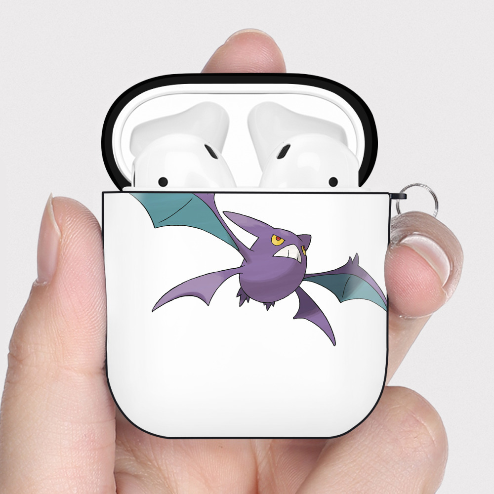 （画像用） ポケットモンスター Pokémon AirPods 第2世代保護ケース ハードシェル ブラック 耐衝撃・防指紋・カラビナ付き