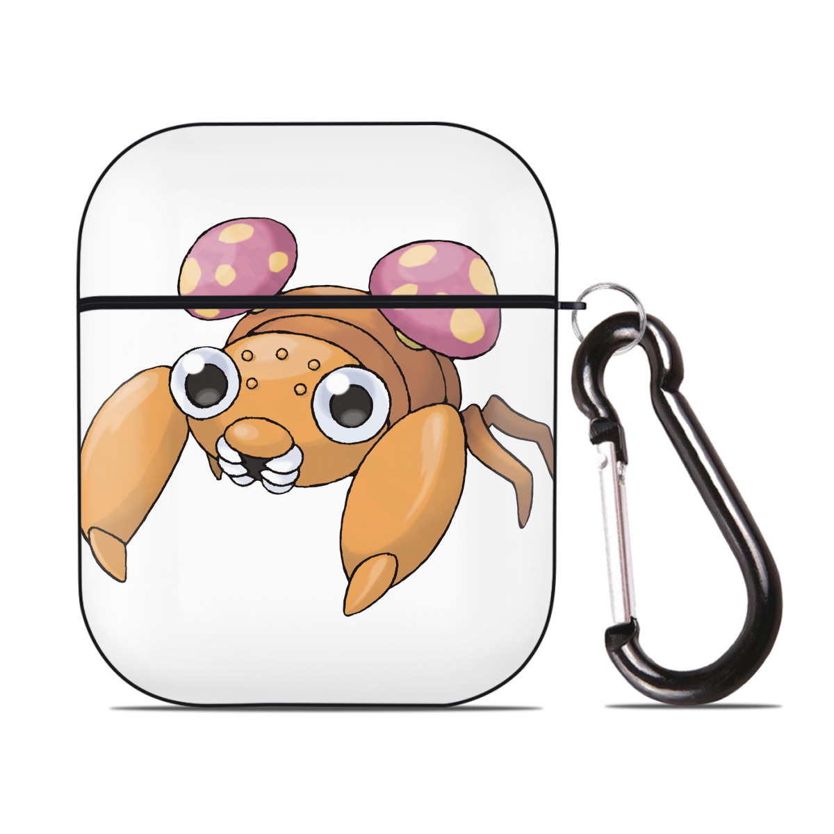（画像用） ポケットモンスター Pokémon AirPods 第2世代保護ケース ハードシェル ブラック 耐衝撃・防指紋・カラビナ付き