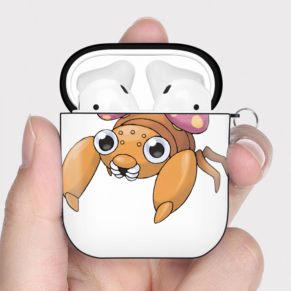（画像用） ポケットモンスター Pokémon AirPods 第2世代保護ケース ハードシェル ブラック 耐衝撃・防指紋・カラビナ付き