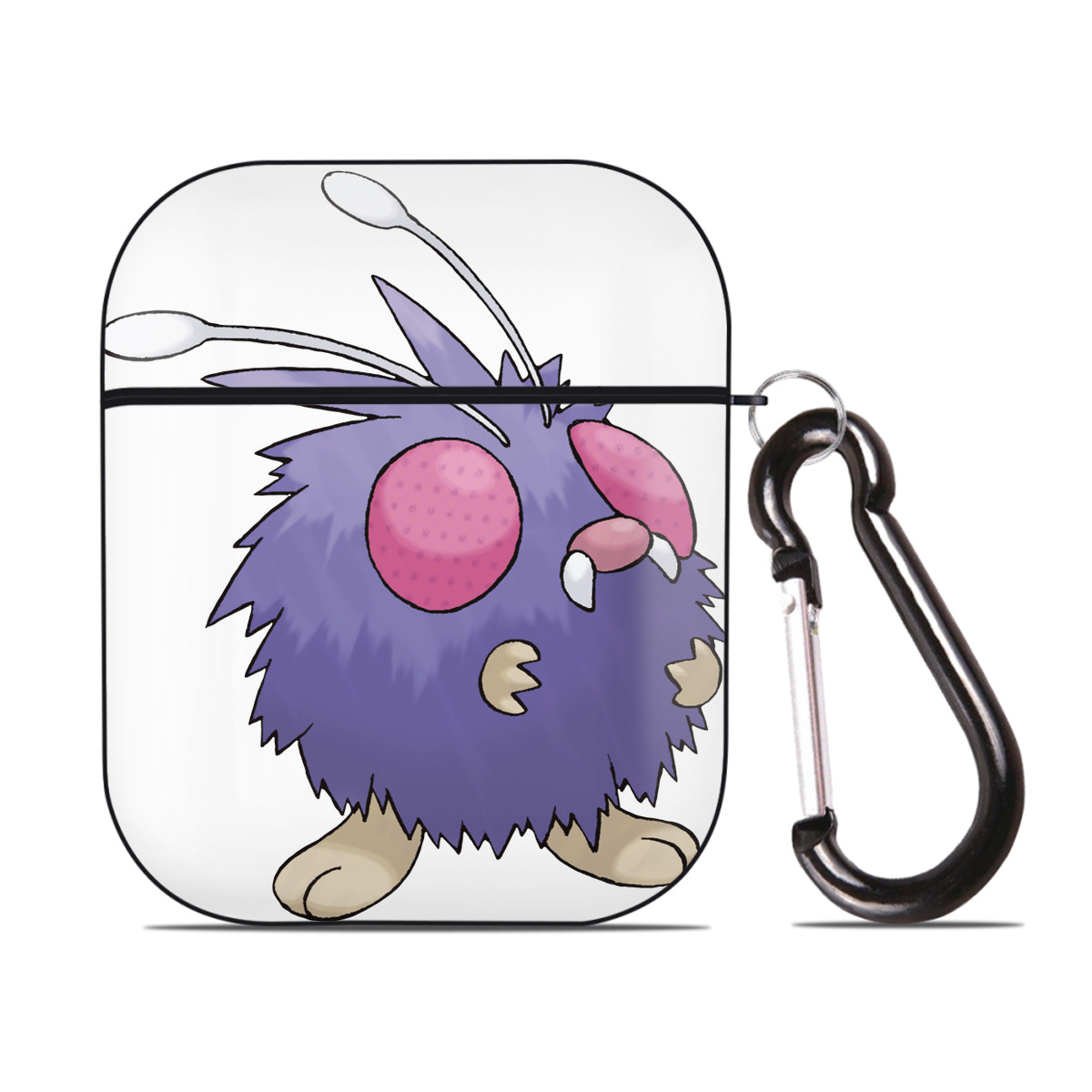 （画像用） ポケットモンスター Pokémon AirPods 第2世代保護ケース ハードシェル ブラック 耐衝撃・防指紋・カラビナ付き