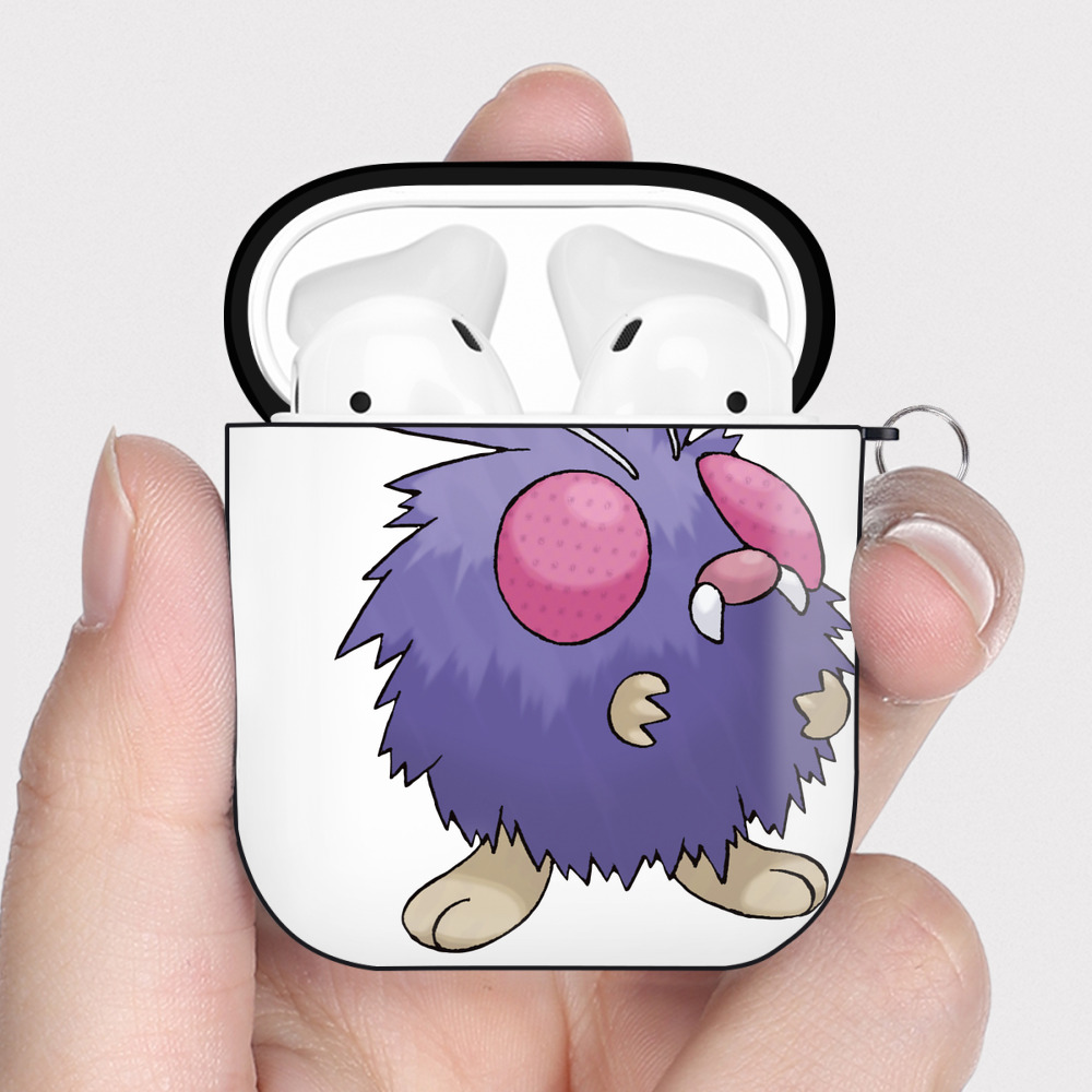 （画像用） ポケットモンスター Pokémon AirPods 第2世代保護ケース ハードシェル ブラック 耐衝撃・防指紋・カラビナ付き