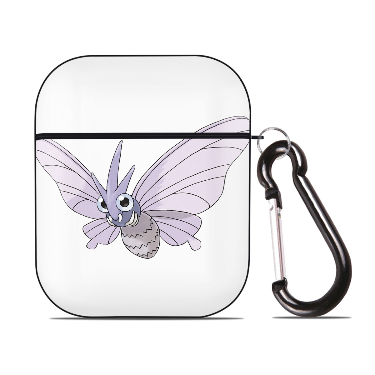 （画像用） ポケットモンスター Pokémon AirPods 第2世代保護ケース ハードシェル ブラック 耐衝撃・防指紋・カラビナ付き