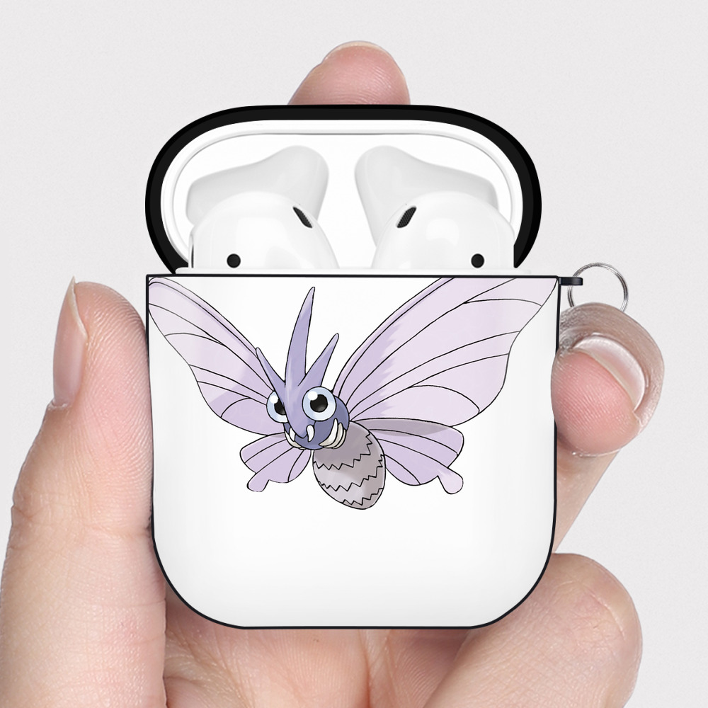 （画像用） ポケットモンスター Pokémon AirPods 第2世代保護ケース ハードシェル ブラック 耐衝撃・防指紋・カラビナ付き