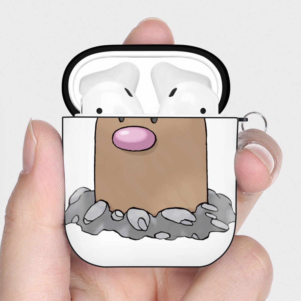 （画像用） ポケットモンスター Pokémon AirPods 第2世代保護ケース ハードシェル ブラック 耐衝撃・防指紋・カラビナ付き