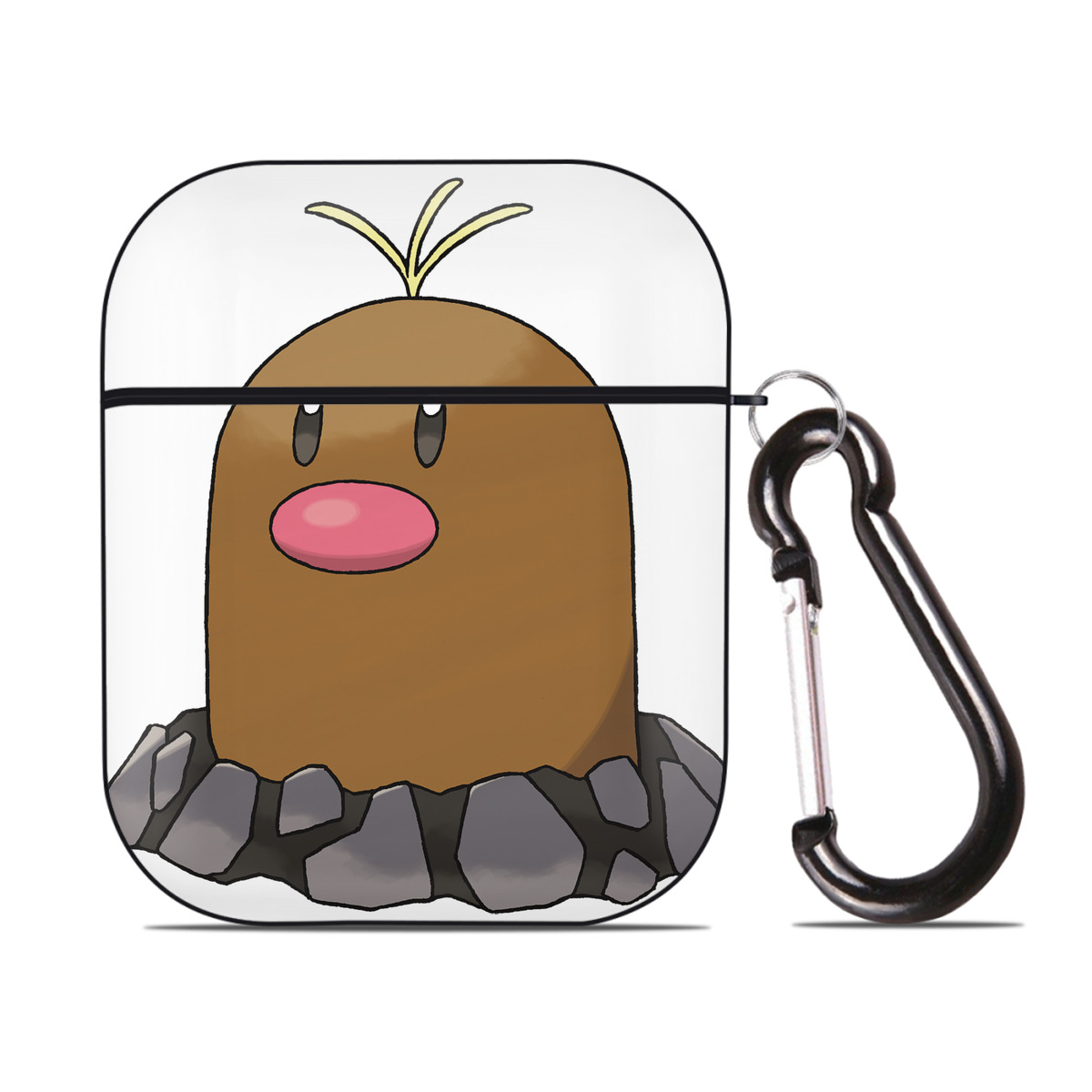 （画像用） ポケットモンスター Pokémon AirPods 第2世代保護ケース ハードシェル ブラック 耐衝撃・防指紋・カラビナ付き