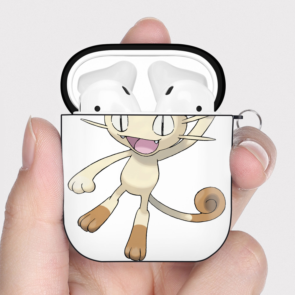 （画像用） ポケットモンスター Pokémon AirPods 第2世代保護ケース ハードシェル ブラック 耐衝撃・防指紋・カラビナ付き