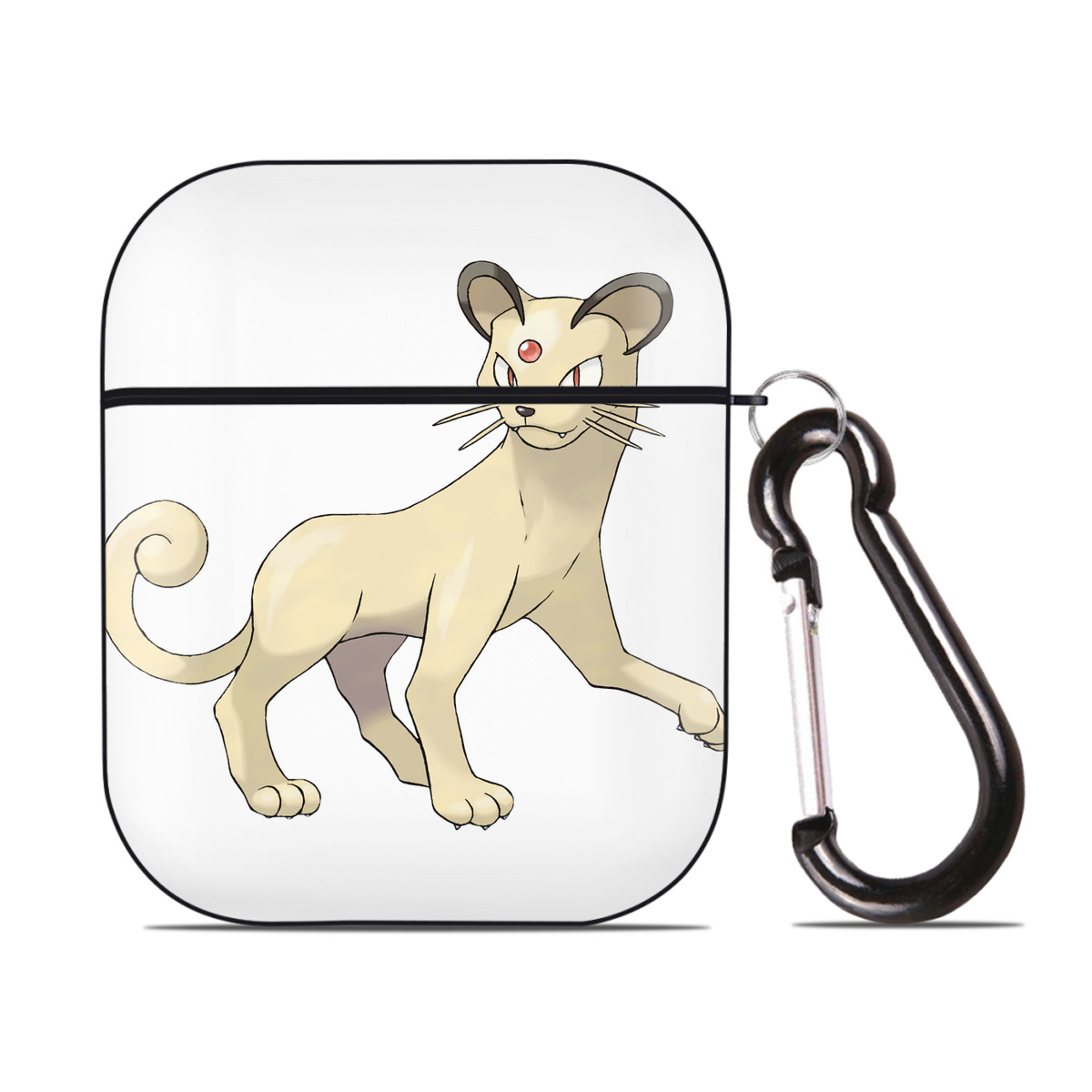 （画像用） ポケットモンスター Pokémon AirPods 第2世代保護ケース ハードシェル ブラック 耐衝撃・防指紋・カラビナ付き
