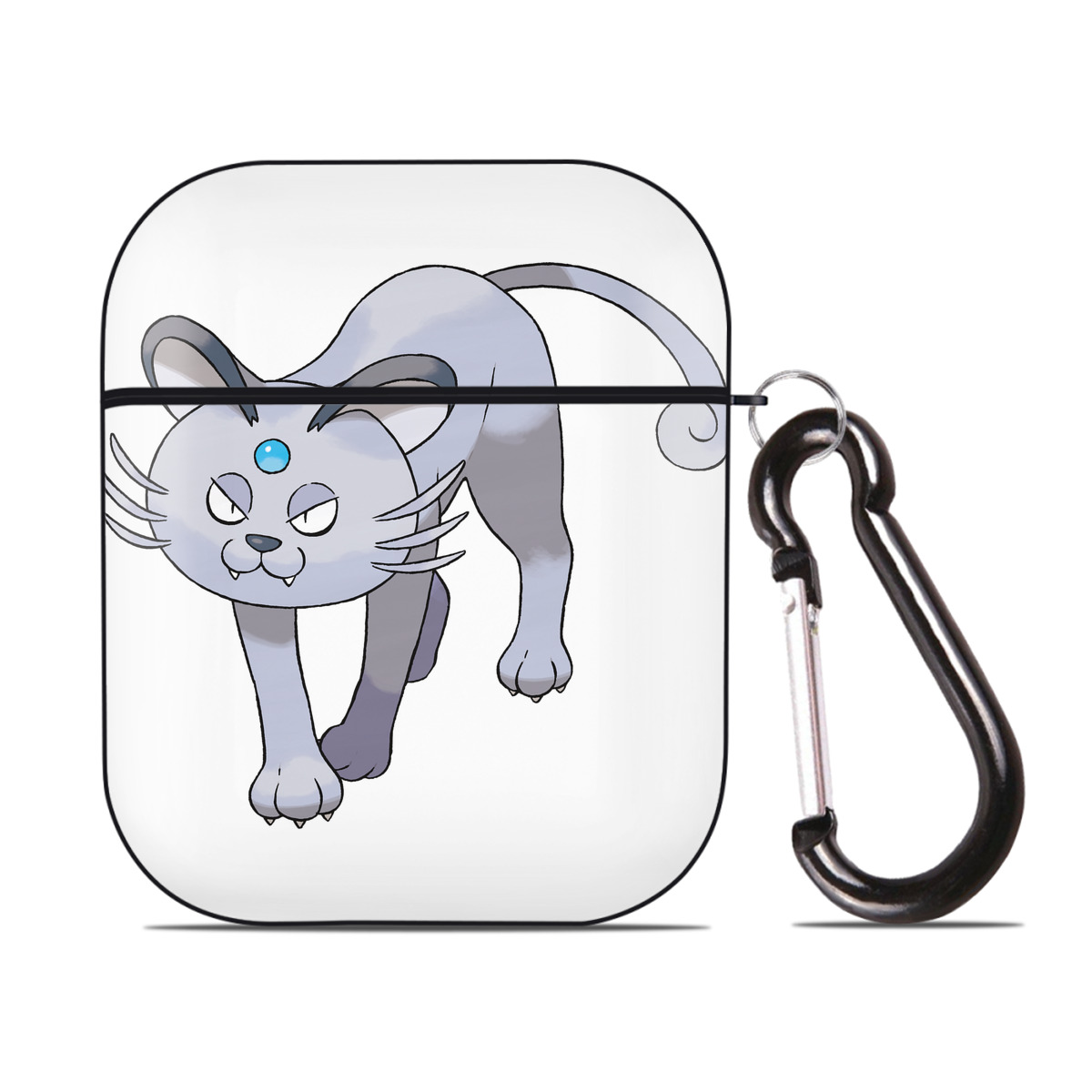 （画像用） ポケットモンスター Pokémon AirPods 第2世代保護ケース ハードシェル ブラック 耐衝撃・防指紋・カラビナ付き