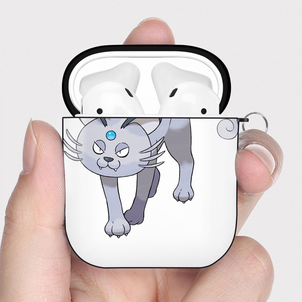 （画像用） ポケットモンスター Pokémon AirPods 第2世代保護ケース ハードシェル ブラック 耐衝撃・防指紋・カラビナ付き