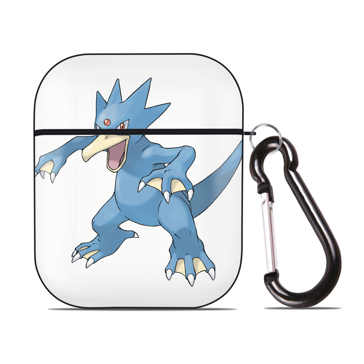 （画像用） ポケットモンスター Pokémon AirPods 第2世代保護ケース ハードシェル ブラック 耐衝撃・防指紋・カラビナ付き