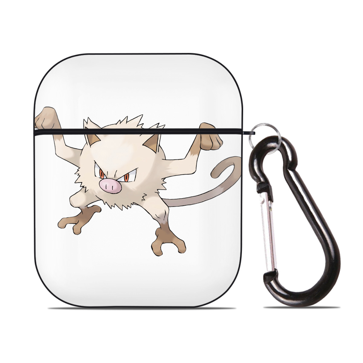 （画像用） ポケットモンスター Pokémon AirPods 第2世代保護ケース ハードシェル ブラック 耐衝撃・防指紋・カラビナ付き