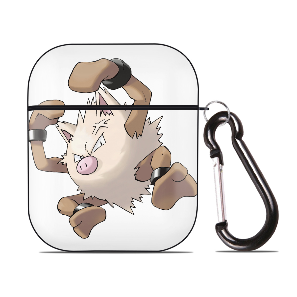 （画像用） ポケットモンスター Pokémon AirPods 第2世代保護ケース ハードシェル ブラック 耐衝撃・防指紋・カラビナ付き