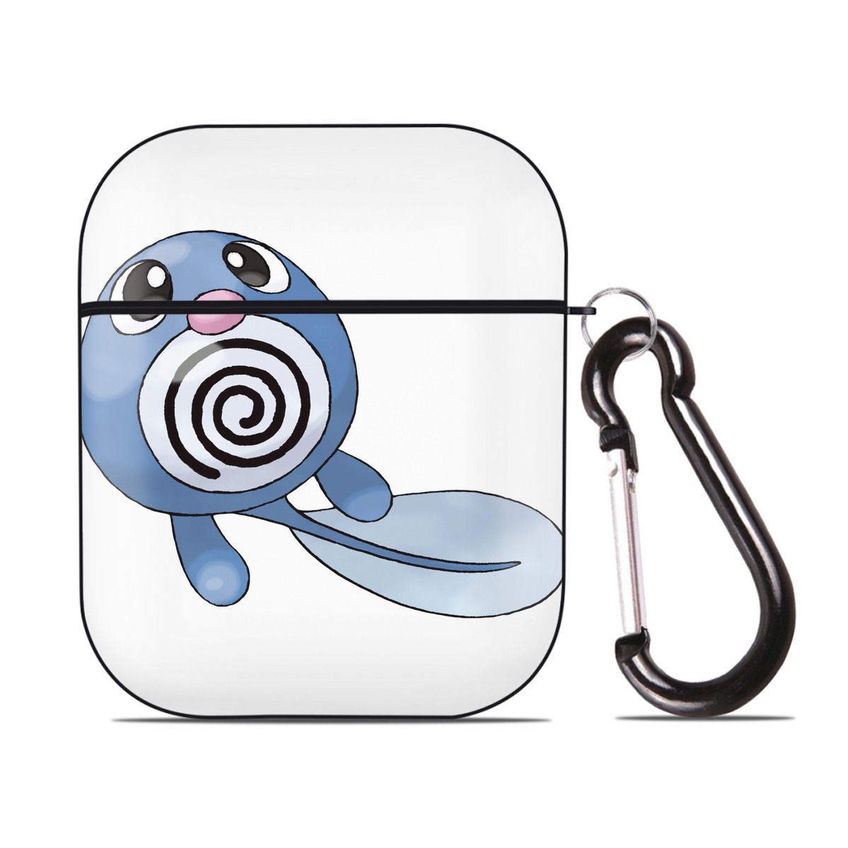 （画像用） ポケットモンスター Pokémon AirPods 第2世代保護ケース ハードシェル ブラック 耐衝撃・防指紋・カラビナ付き