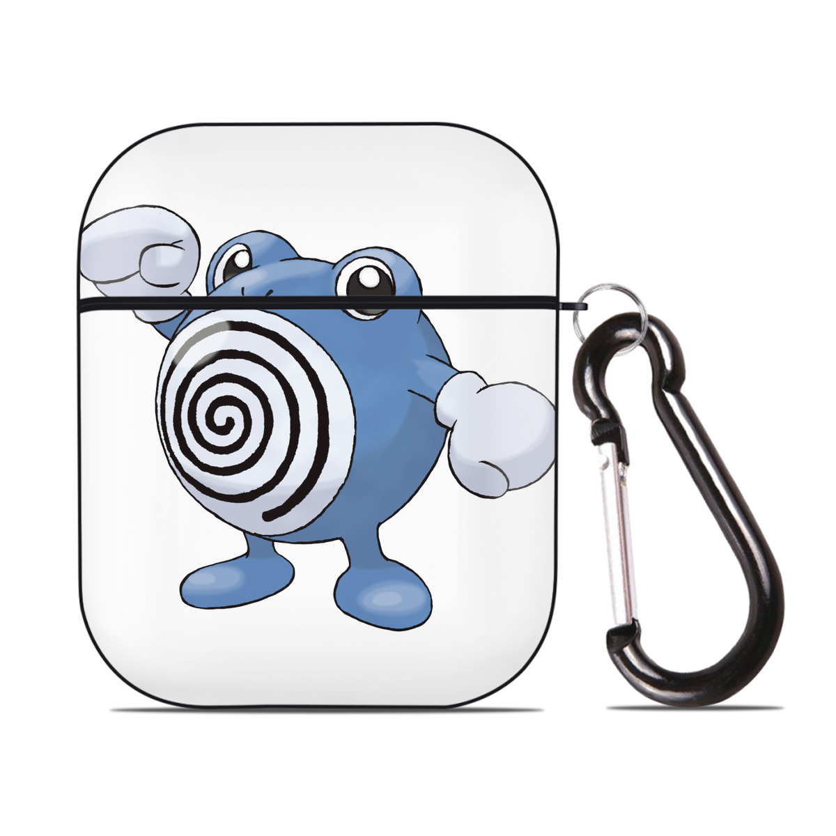 （画像用） ポケットモンスター Pokémon AirPods 第2世代保護ケース ハードシェル ブラック 耐衝撃・防指紋・カラビナ付き