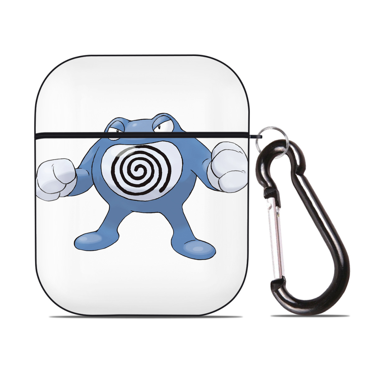 （画像用） ポケットモンスター Pokémon AirPods 第2世代保護ケース ハードシェル ブラック 耐衝撃・防指紋・カラビナ付き