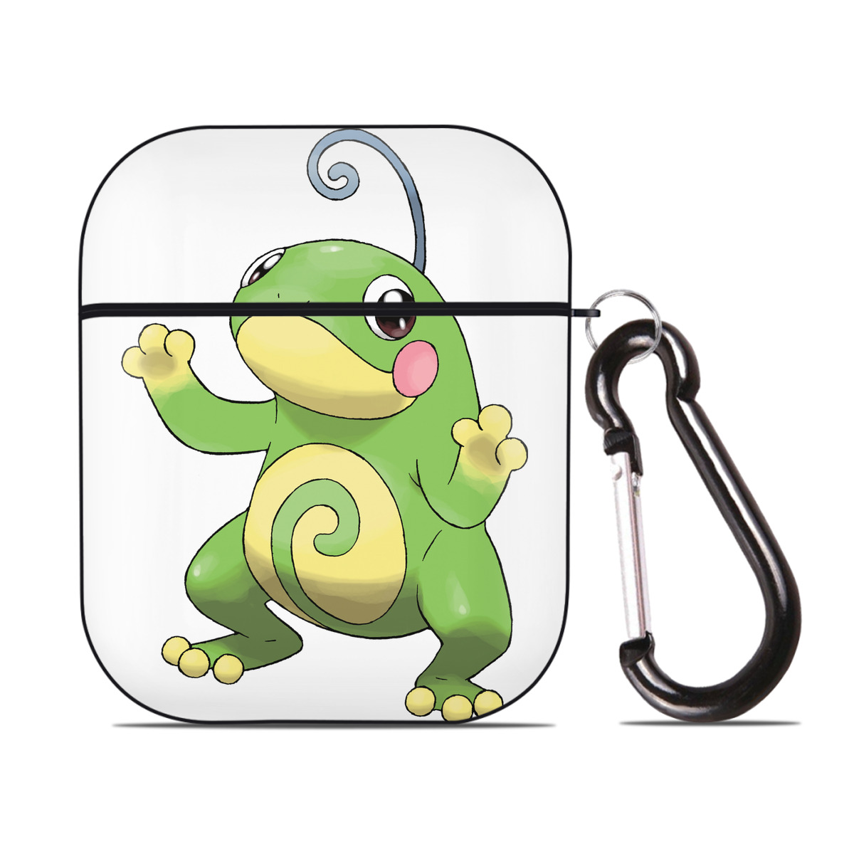 （画像用） ポケットモンスター Pokémon AirPods 第2世代保護ケース ハードシェル ブラック 耐衝撃・防指紋・カラビナ付き