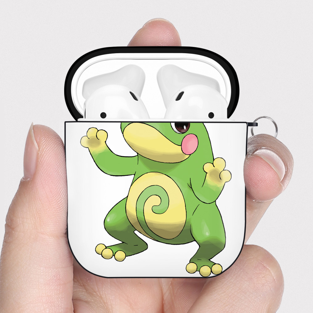 （画像用） ポケットモンスター Pokémon AirPods 第2世代保護ケース ハードシェル ブラック 耐衝撃・防指紋・カラビナ付き
