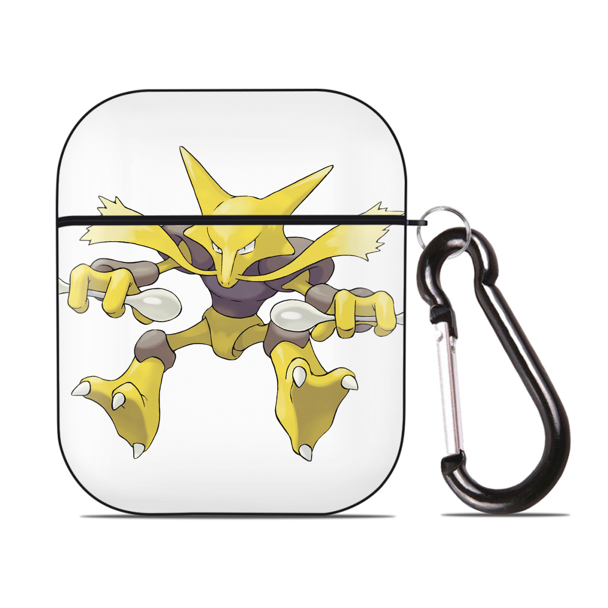 （画像用） ポケットモンスター Pokémon AirPods 第2世代保護ケース ハードシェル ブラック 耐衝撃・防指紋・カラビナ付き