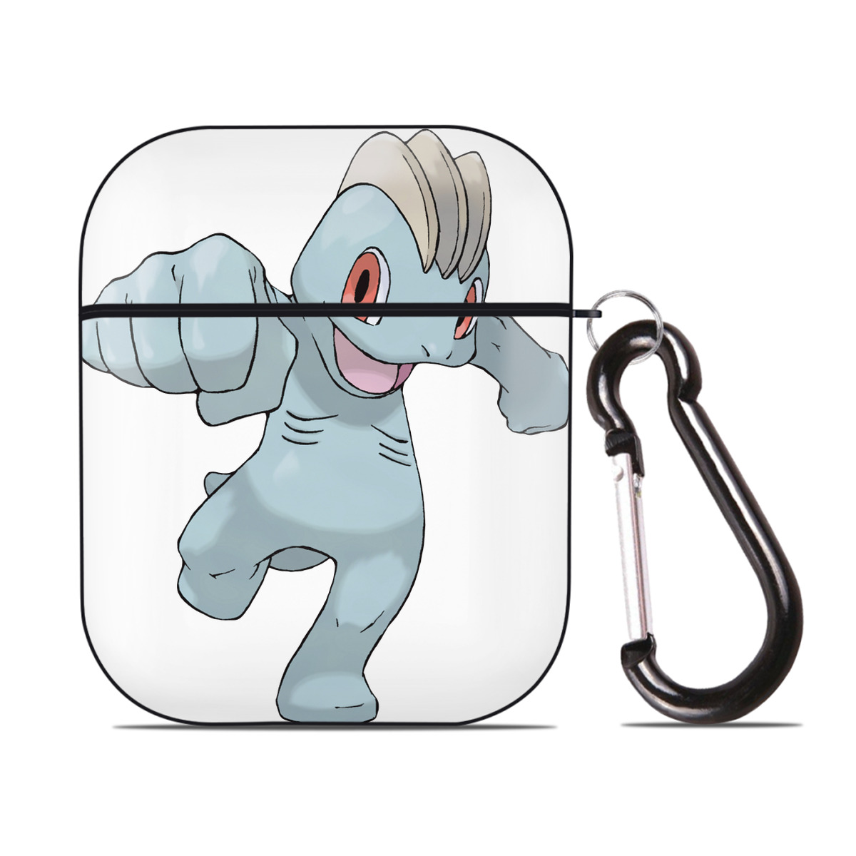 （画像用） ポケットモンスター Pokémon AirPods 第2世代保護ケース ハードシェル ブラック 耐衝撃・防指紋・カラビナ付き