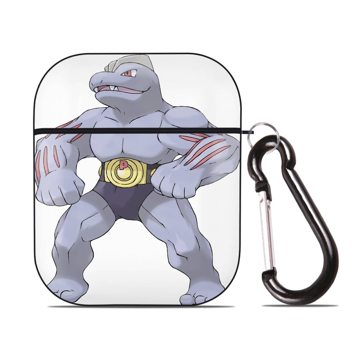 （画像用） ポケットモンスター Pokémon AirPods 第2世代保護ケース ハードシェル ブラック 耐衝撃・防指紋・カラビナ付き