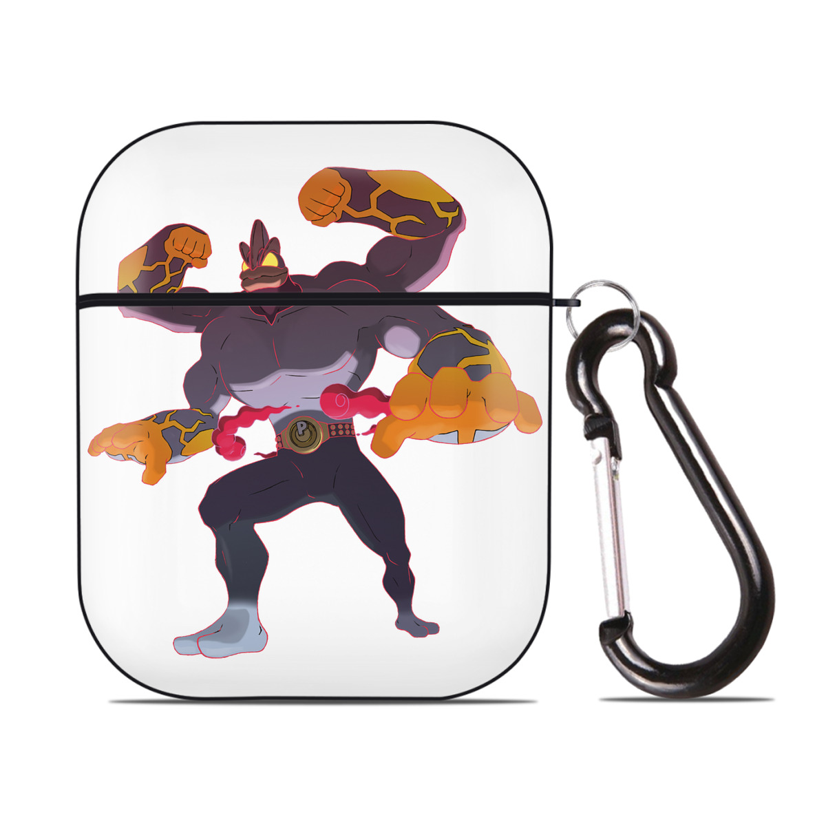 （画像用） ポケットモンスター Pokémon AirPods 第2世代保護ケース ハードシェル ブラック 耐衝撃・防指紋・カラビナ付き